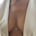 Chest Ornament Chain Women's Fashion Simple and Personalized Geometric Water Diamond Chain Body Chain Chest Ornament Wholesale