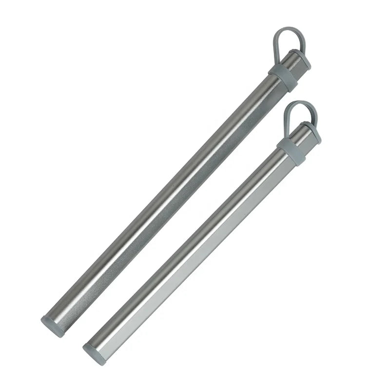 Camping Cutlery Set Titanium Chopsticks Titanium Fork Spoon Drinking Straw Cleaning Brush with Aluminum Storage Tube Case
