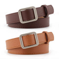 Ladies Classic Casual Alloy Pin Buckle PU Leather Belt for Women Dress Jeans Vintage Genuine