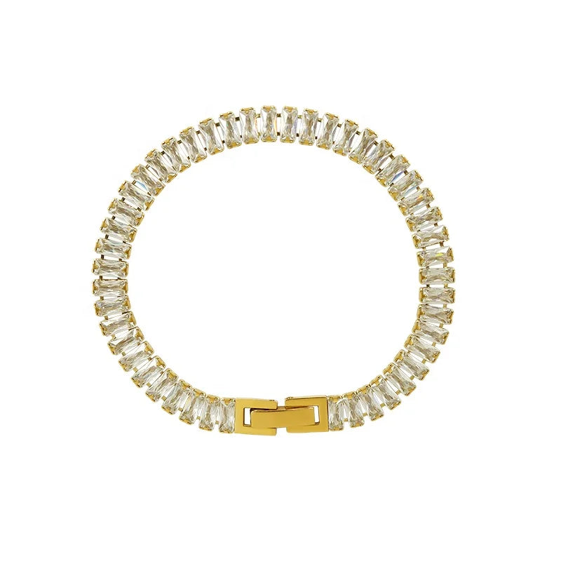 Factory Directly Supply Men Women Fashion Zircon Stainless Steel Bracelet