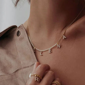 G2683 Wholesale Collier Prenom Stainless Steel Custom Diy Name Initial Letters Personalized Necklace Fashion Jewelry Necklaces