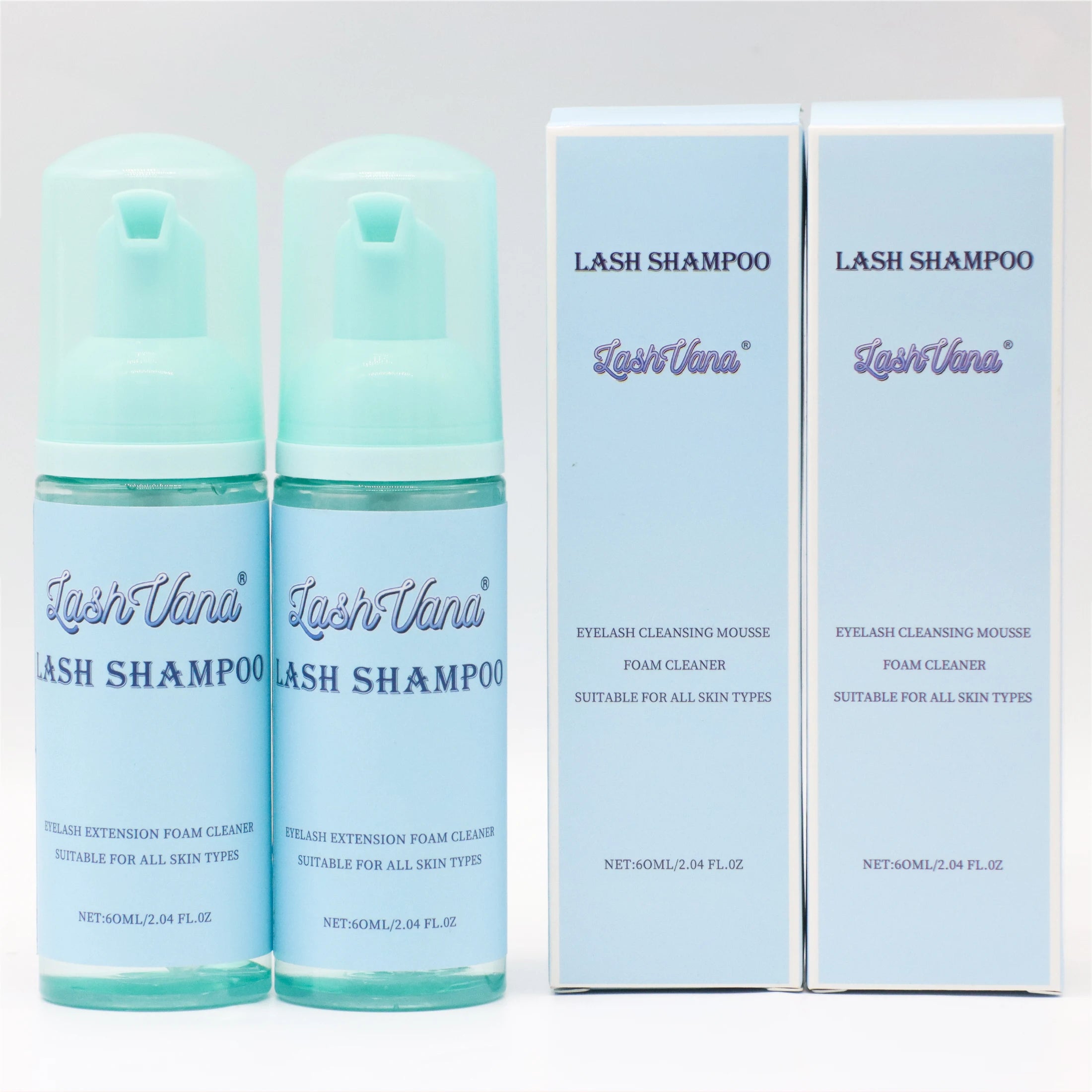 New Arrival 60ml Private Label Whipped Lash Foam Liquid Shampoo Cleanser Cruelty Free Colorful Packaging Cream Style False