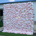 KE-WA009 Wholesale Wedding 5d 3d 8*8ft Artificial Rose Wall Flower Decor Backdrop Wall Roll up Silk Flower Wall Decoration