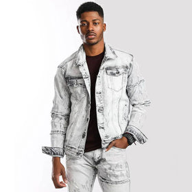 Custom Autumn Men Version of Korean Denim Jacket Men's Cotton Denim Wash Black Jacket Oversized Denim Jeans Jacket for Men