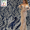 New Bridal Tulle Sequins Lace Mesh Dress Embroidery Fabric 3d Beaded Fabrics for European Wedding Dress