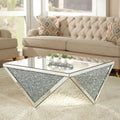 Modern Mirrored Furniture Living Room Glass Side Table Silver Crushed Diamond Luxury Coffee Tables