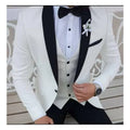 2025 Latest Coat Pant Designs White Men Suits Black Shawl Lapel Formal Tuxedo Wedding Suits for Men Prom Party Dress With Pants