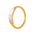 Trendy Minimalist Stainless Steel 18K Gold Plated Geometric White Shell Stackable Finger Rings for Women Daily Wear
