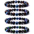 Fashion Wholesale Men 8mm Colorful Tiger Eye Stone Turkish Blue Evil Eyes Fish Eye Beads Elasticity Bracelet for Women Jewelry