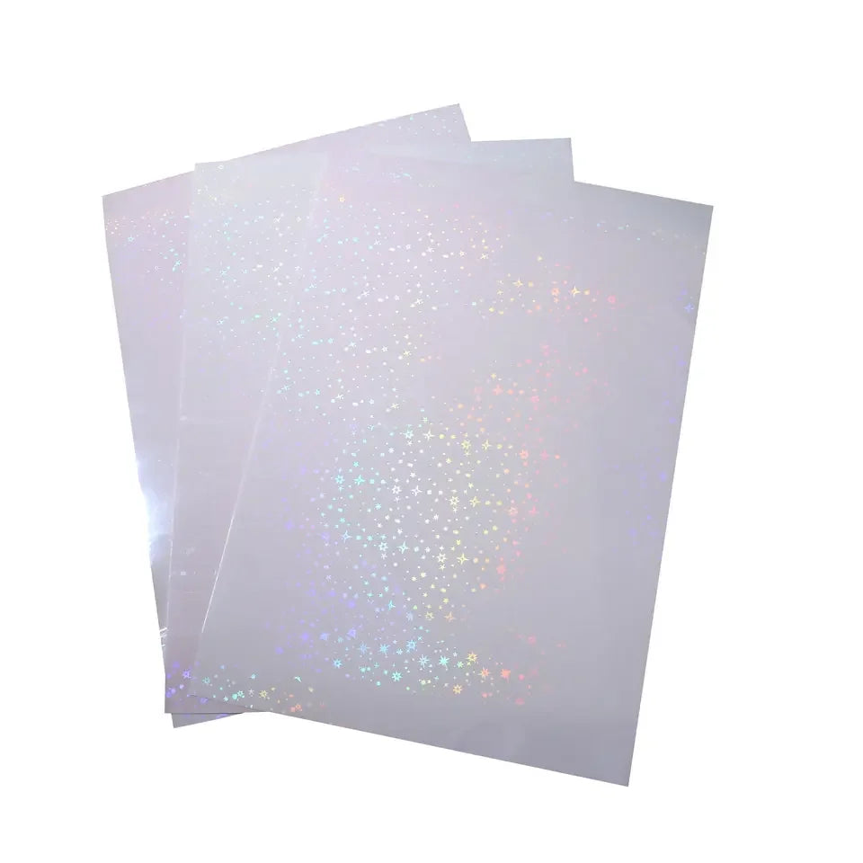 Eye-catching Holographic Design Bubble Overlay Waterproof Auto Adhesive BOPP Film Cold Laminating Film For Personalized Sticker