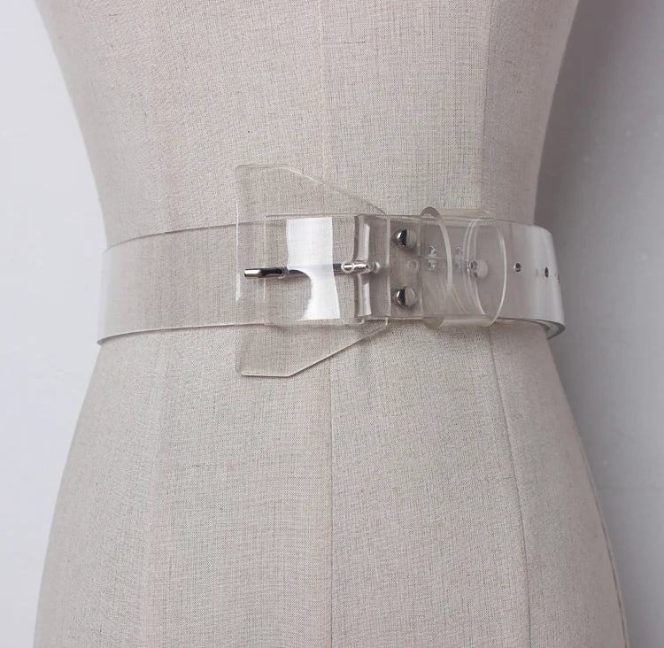 TWOTWINSTYLE Made of Genuine Plastic Wild PVC Material Transparent Belts Female Accessories