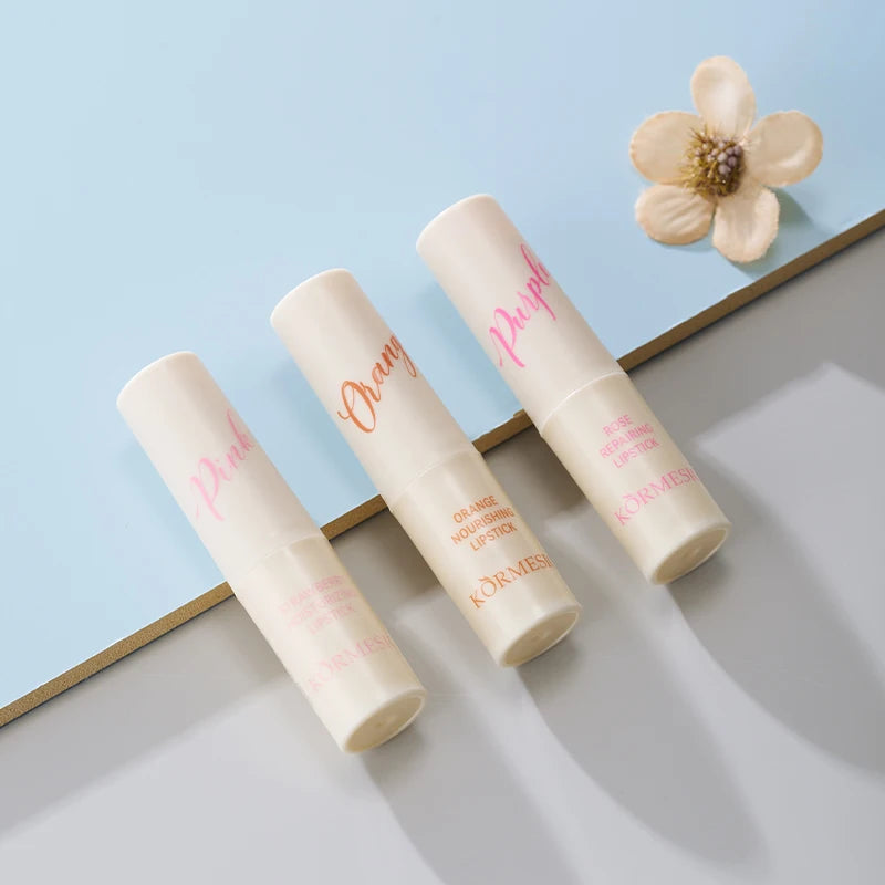 KORMESIC Hot Sales Natural Strawberry Orange Rose Moisturizing Lip Stick Color Changing Lip Balm