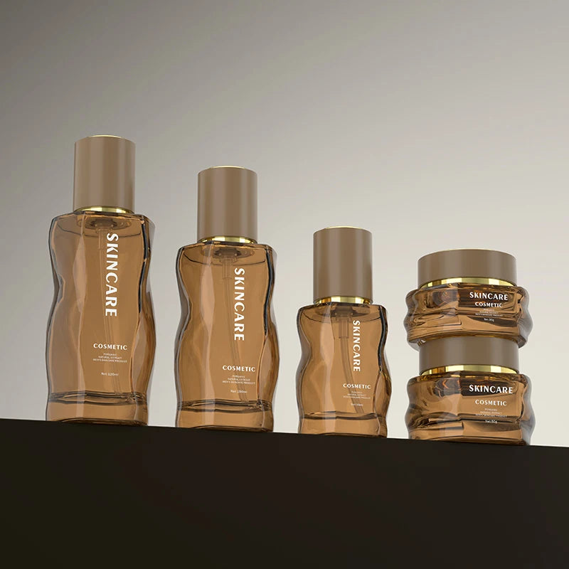 Wholesale Luxury 30g 50 g 30ml 50ml 100ml 120ml Face Cream Jar Cosmetics Packaging Serum Skin Care Glass Bottle Set