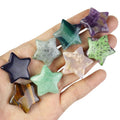 30mm Natural Stone Star Shape Loose Stone Hand Carved Crystal Amethyst Star Beads for Decoration Making 3cm