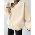 High Quality Women's Fleece Cotton Oversized Pullover Hoodie Custom Plain Drop Shoulder V Neck Sweatshirt for Streetwear Winter