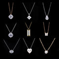 Starsgem Moissanite Necklace Round Cushion Oval Pear Emerald Princess Diamond 9k 10k 14k 18k Gold Heart Pendant Necklace