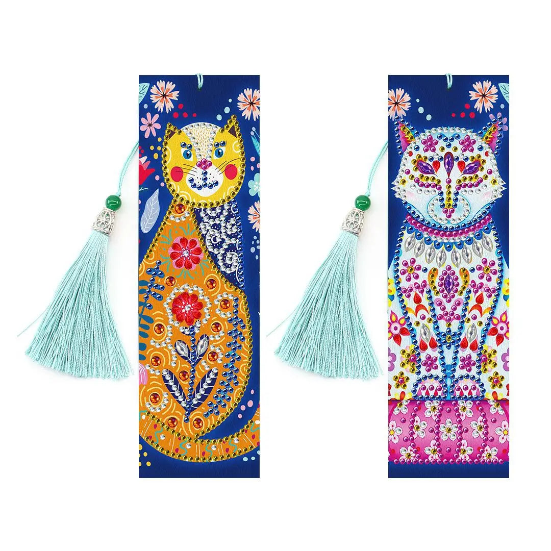 R-SQ01-45 Spot Wholesale Handmade Mosaic Leather Bookmark 2pcs DIY Diamond Painting Bookmarks for Promotions