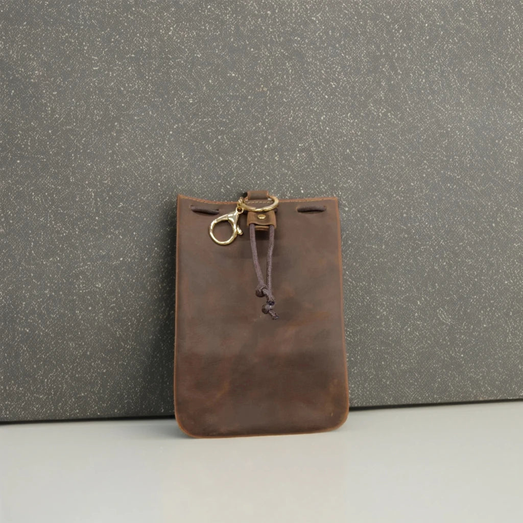 Personalized Genuine Leather Golf Valuables Pouch with Scorecard Holder Custom Logo & Design Wholesale Boshiho BOSC240928