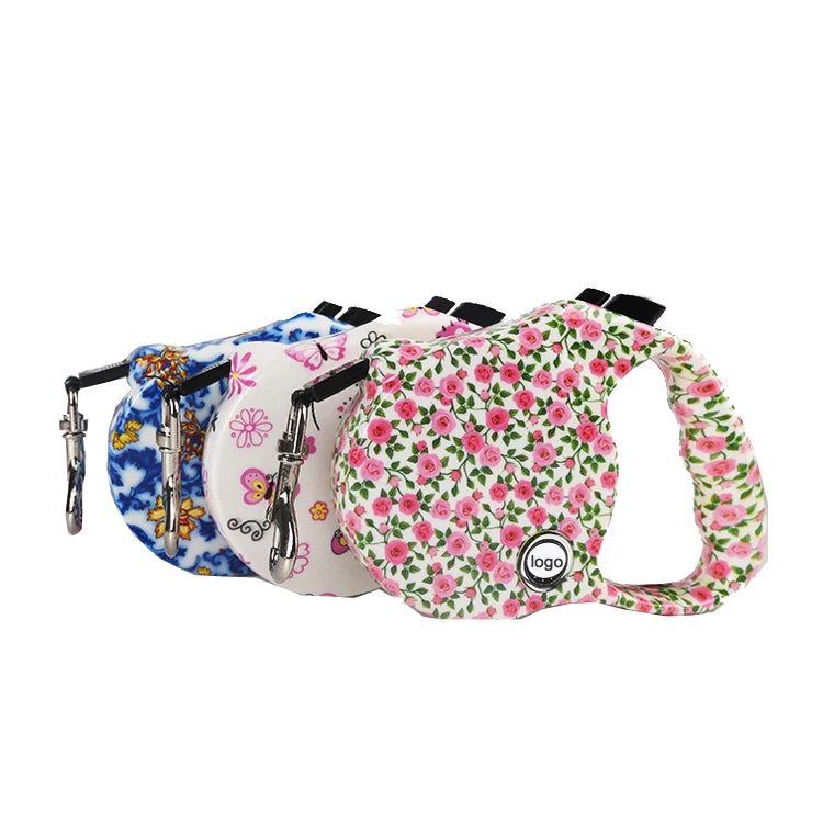 Wholesale Luxury Colorful Adjustable Nylon Hand Free Retractable Dog Leash