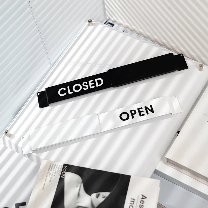 Mobile Store Opening and Closing Notice Signs at the Entrance of the Store Advertising Prompts