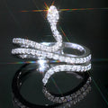 CAOSHI Luxury Punk Rings Animal Snake Style Size  6 7 8 9 10 Silver Plated Party Cocktail Women Ring