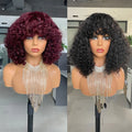 SDD Super Double Drawn Machine Made Fringe Bob Wigs Raw Virgin Hair Cuticle Aligned 250% Density Short 100% Human Hair Wigs