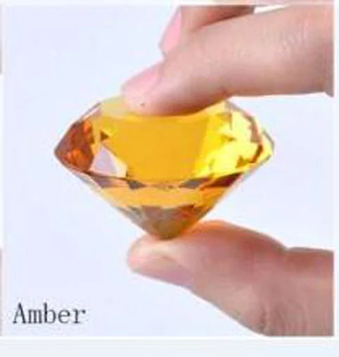 Hotsale Honey diamond centerpieces Diamonds Art Amber Glass Crystal Diamond for Wedding Decoration