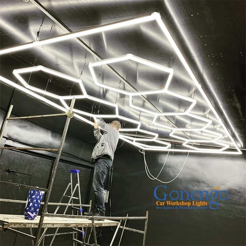 Honeycomb Auto Detailing Lights Diy Car Workshop Led Lights Hexagrid Led Lighting