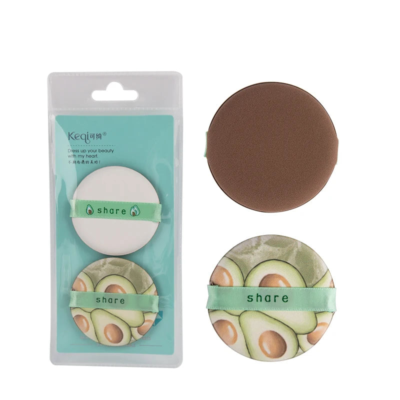 Sbelle Women's Daily Makeup Set 2pcs Comfortable Powder Puff Blender Sponge Private Logo Avocado Triangle Latex Free Foundation
