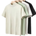 Thick 280GSM 100% Cotton Tee Men 32s Double Layered Yarn Regular Fit Streetwear Shirt Solid Color Premium Basic Crew Knitted