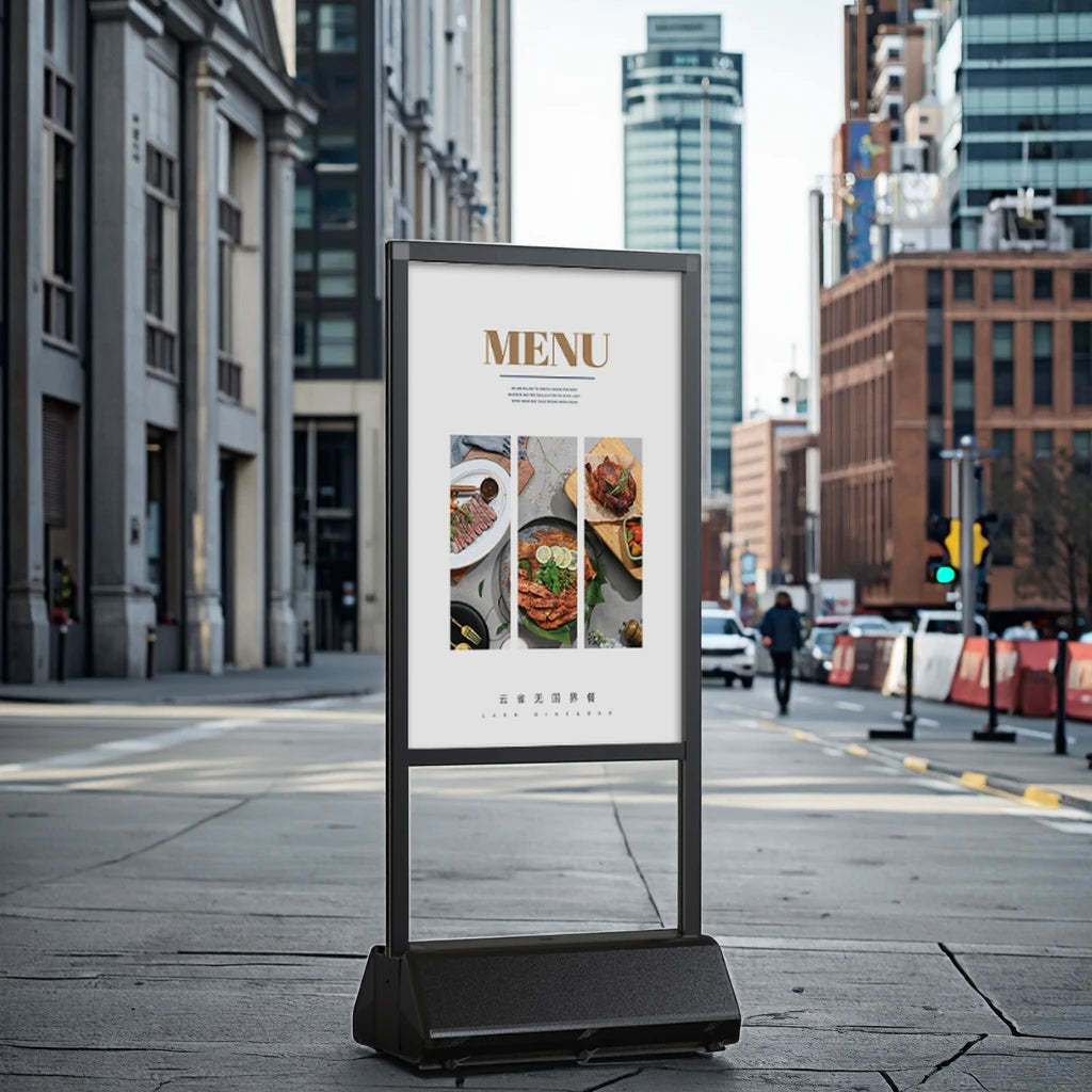 BOZE A1 Size Two-Sided Windproof Water Base Display Stand Corrosion Protection Self-adhesive Installation for Windy Outdoor