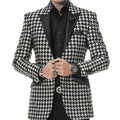 Latest Handsome Houndstooth Groom Tuxedos Peaked Lapel Groomsmen Man Suit Men Wedding/Prom/Dinner Suits Bridegroom Jacket Pants