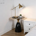 Luxury Coffee Tables Nordic Living Room Furniture Black Metal Gold Glass Round Modern Small Service Side Table