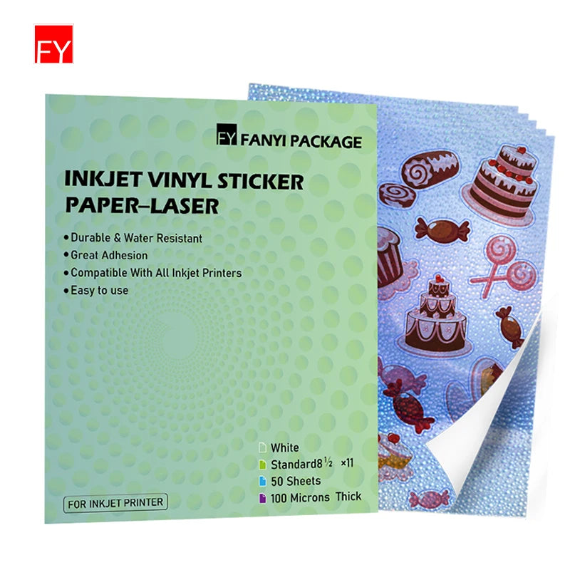 Premium Custom A4 Holographic Vinyl Sticker Waterproof Hologram for Toothpaste Shampoo Skin Care Perfume
