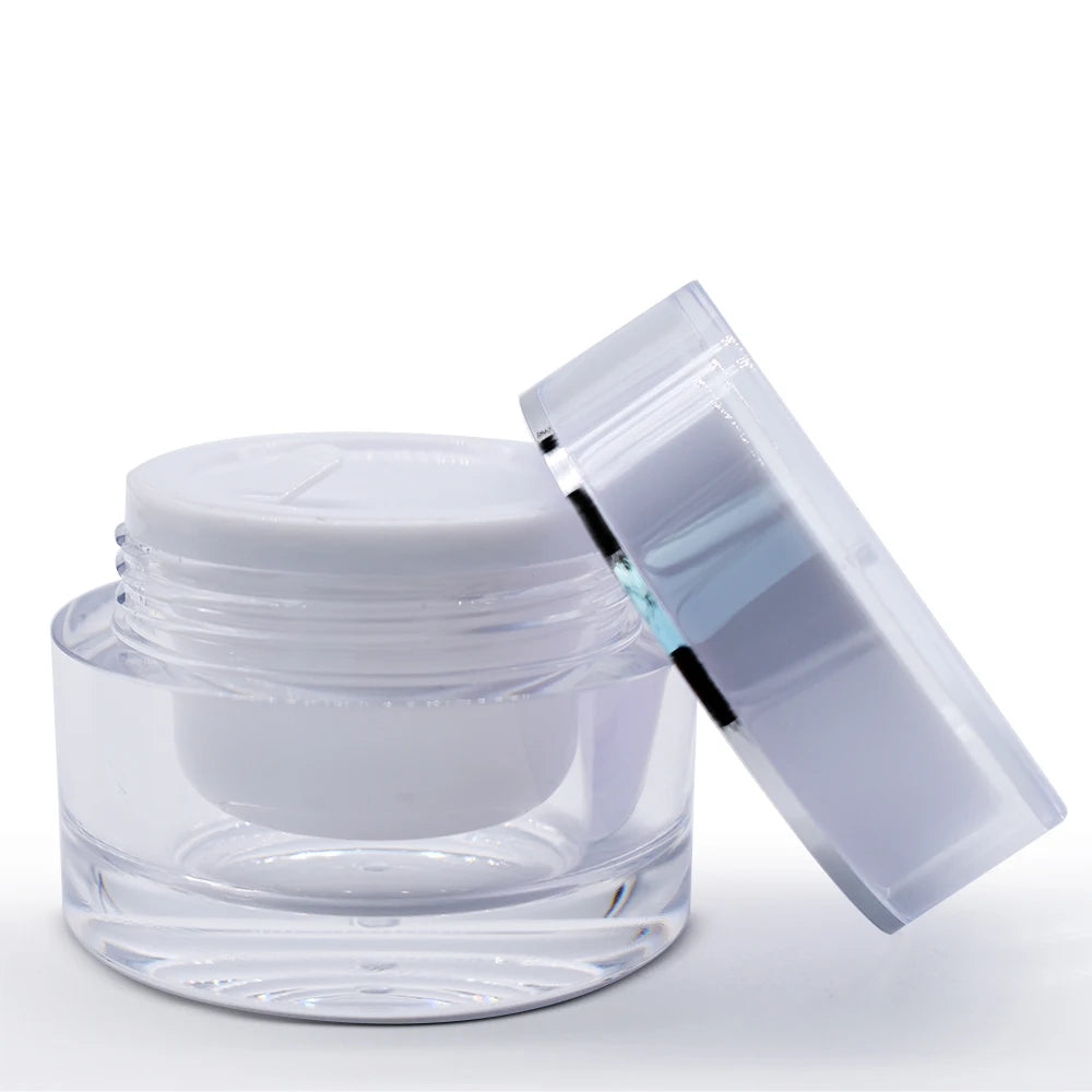 Luxury Cosmetic Jar Acrylic Double Wall Round Shape Face Cream Container With Lid