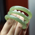 Natural Afghan Jade Ladies Bracelet Ice Light Yellow White Fashion Bangle
