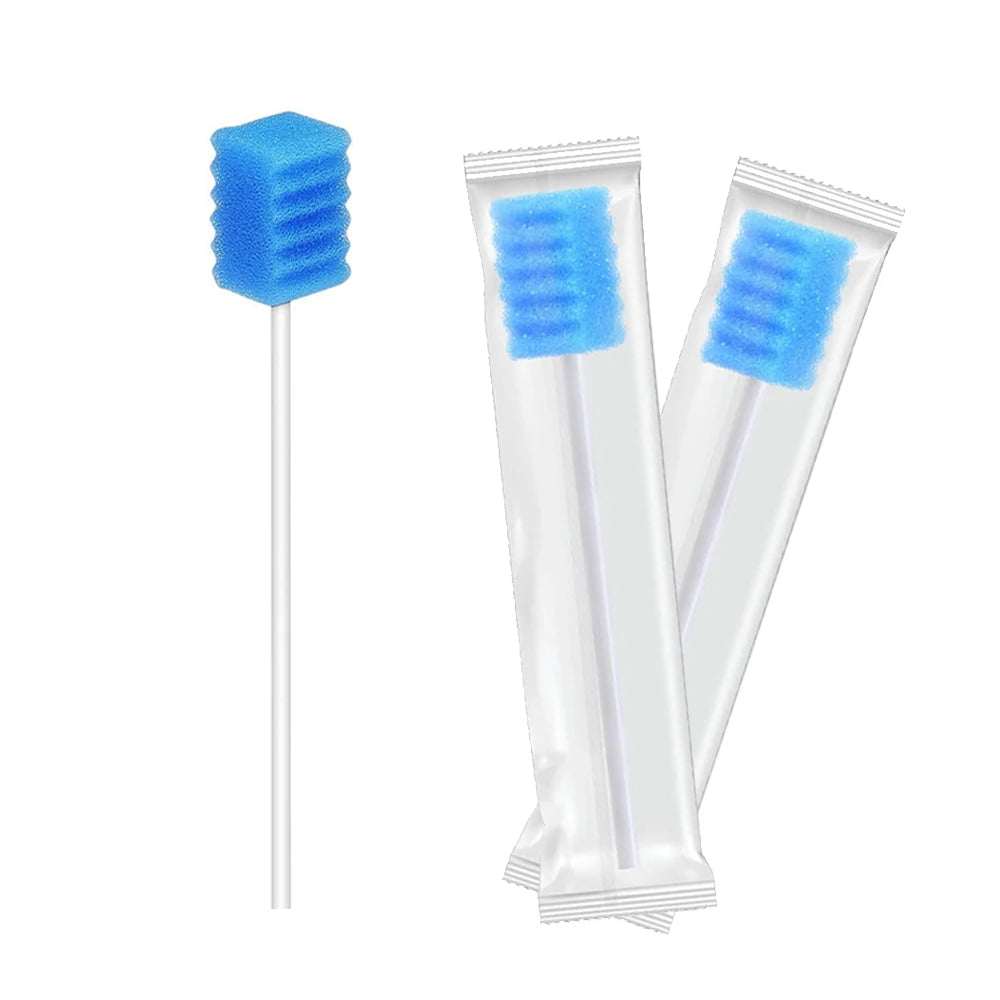100 Pcs Disposable Oral Cleaning Swabs Soft Sponge Mouth Care Stick for Household & Patient Care