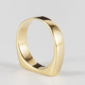 Trendy Minimalist Fashion Blank Signet Stainless Steel Gold Plated Rings for Women