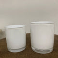 Luxury Unique Glass Jar Custom logo 8oz 10oz 14oz White Glossy Candle Jars Glass