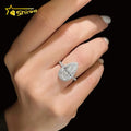 Luxury halo 5 Carat Pear Lab Moissanite Diamond Sterling Silver 925 Rings 14K 18K Real Solid Gold Wedding Band Engagement Ring