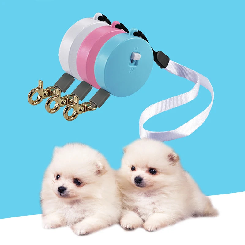 Custom 2m Circular Nylon Plastic Snap Hook Pet Dog Rabbit Outdoor Lead Retractable Automatic Mini Dog Cat Quick Release Rope