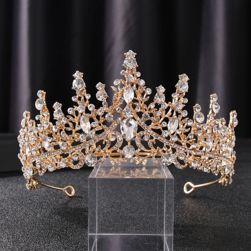Hot Sell Green Crystal Crown Tiara Bride Wedding Tocados Wedding Accessories for Bride