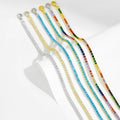 FUAMAY  Trendy Jewelry 925 Sterling Silver 18K Gold Plated 2mm Rainbow Colored CZ Stackable Tennis Assorted Bracelets for Women