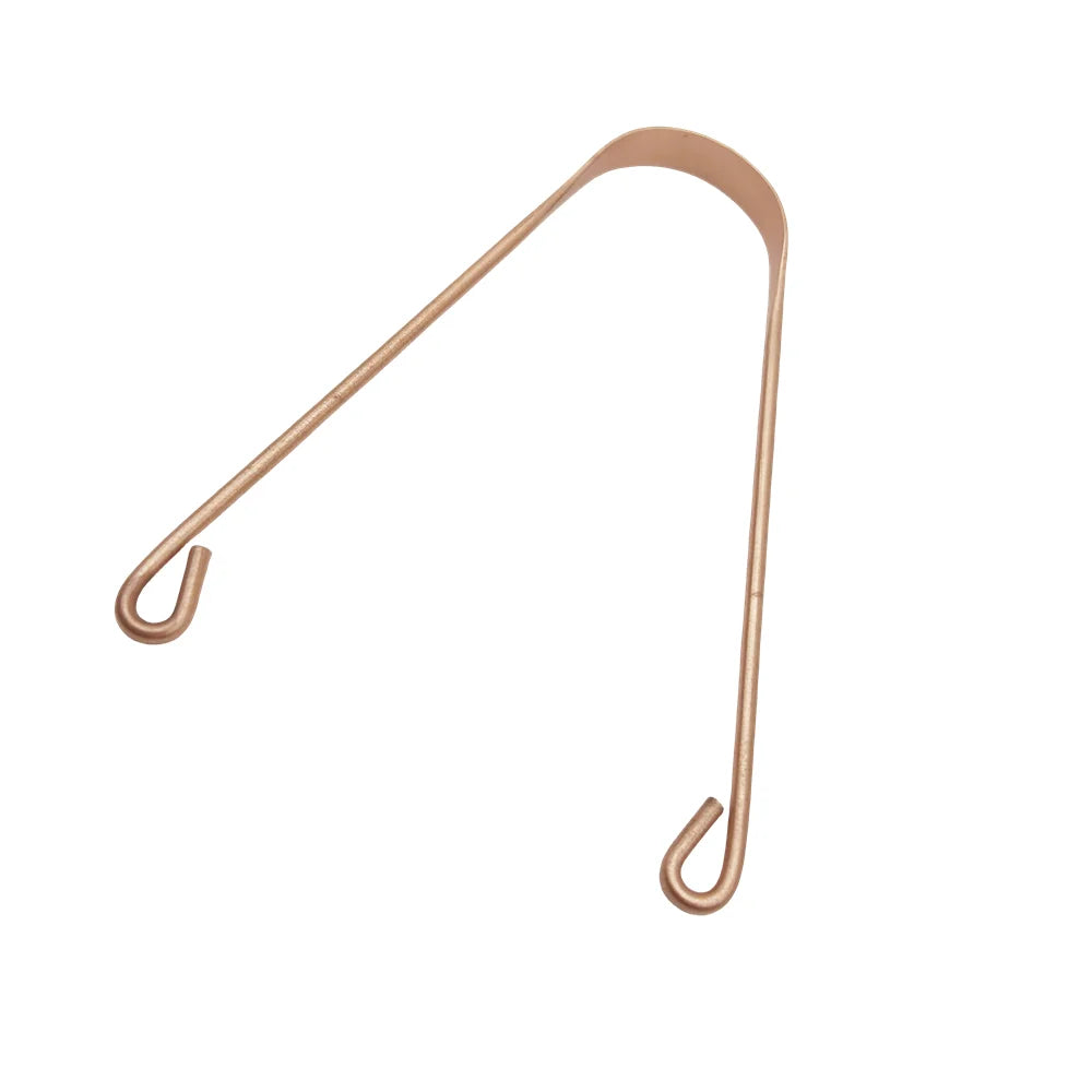Eco Friendly Zero Waste 304 Rose Gold Copper Stainless Steel Metal Adult Kids Child Tongue Cleaner Scraper With Cotton Bag