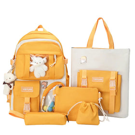 Factory Wholesale Hit Color Casual Backpack Custom LOGO Student School Bag Japanese Junior High School Backpack Campus