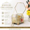 Luxury Gold Glass Simple Jewelry Gift Box Home Decor Customizable Fast Delivery Makeup Perfume Organizer Wholesale OEM/ODM