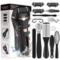 New Foot Scrubber File  3 Rollers 2 Speed Professional Pedicure 10 in 1  Foot Care Tools for Dead Skin