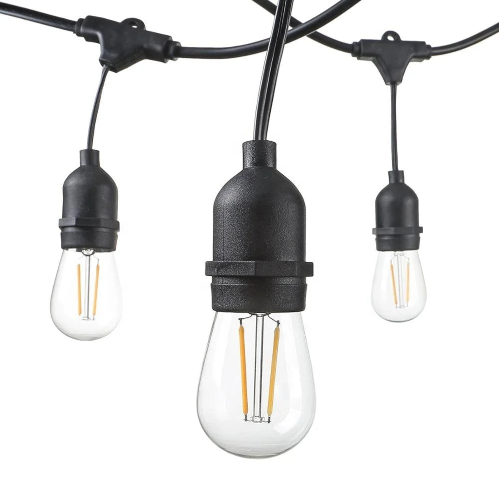 S14 15m Holiday Lighting Edison Bulb Led String Light Patio Outdoor Waterproof with PVC Cable Decorative LED Festoon Light