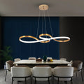 US Warehouse Loft Kitchen Island Dinning Table 50W Modern Led Curved Ceiling Pendant Light for Office Home