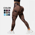 New Fashion Sport Pants Gradient Contrast Push up High Elastic Peach Hip Leggins Women Fitness Tie Dye Yoga Leggings for Women